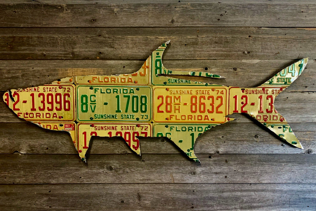Florida Tarpon 1970s Vintage License Plate Art - Ready-To-Ship