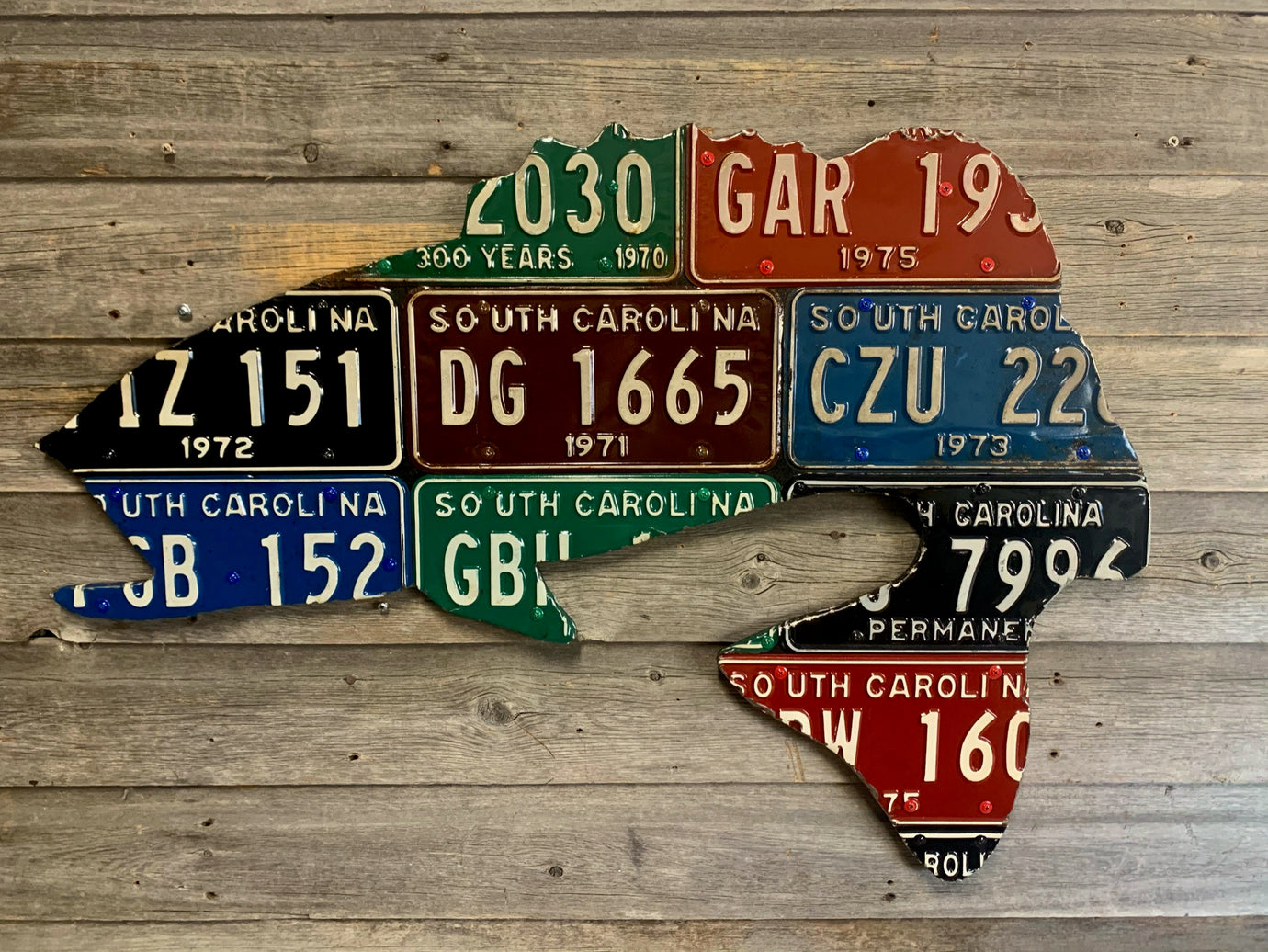 South Carolina Vintage Largemouth Bass License Plate Art