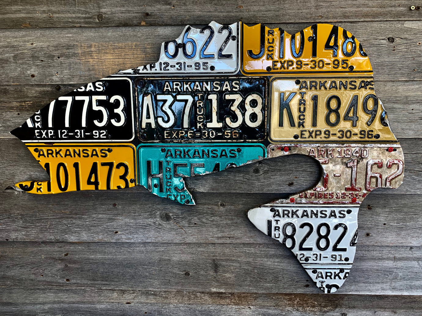 Antique Arkansas Largemouth Bass License Plate Art