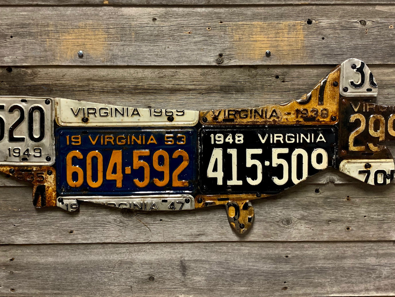 Antique Virginia Pike/Muskie License Plate Art