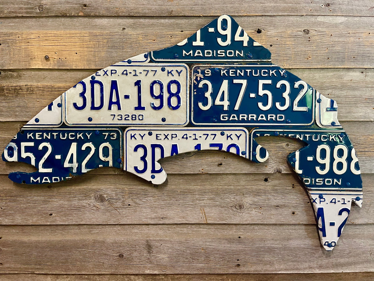 Kentucky Antique Trout License Plate Art Cody's Fish