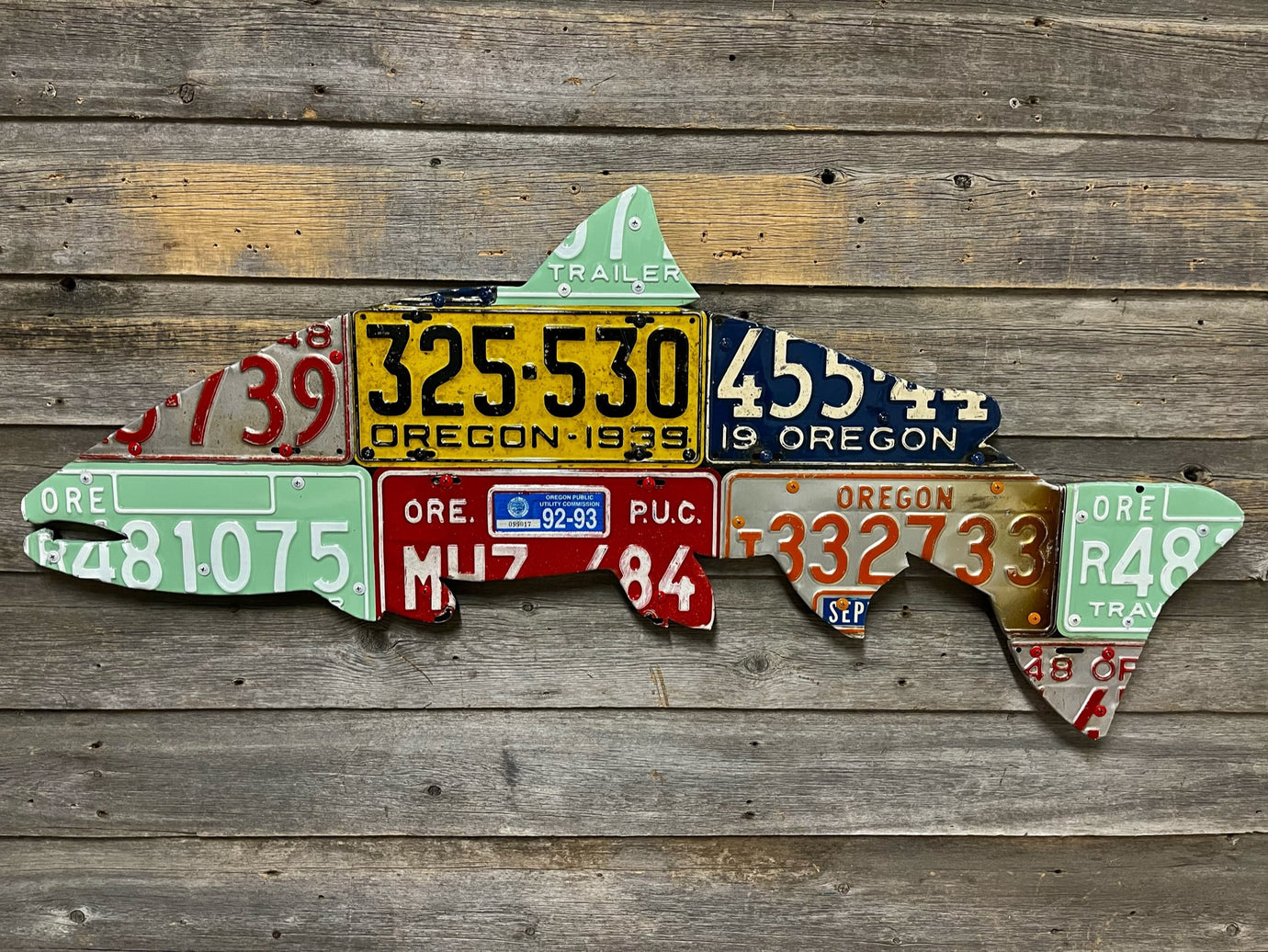 Oregon Antique Steelhead License Plate Art