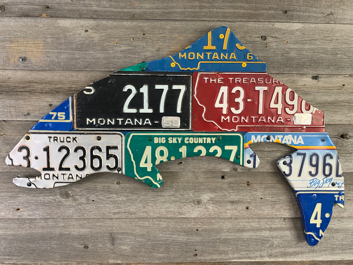 Montana Vintage Trout License Plate Art – Cody's Fish