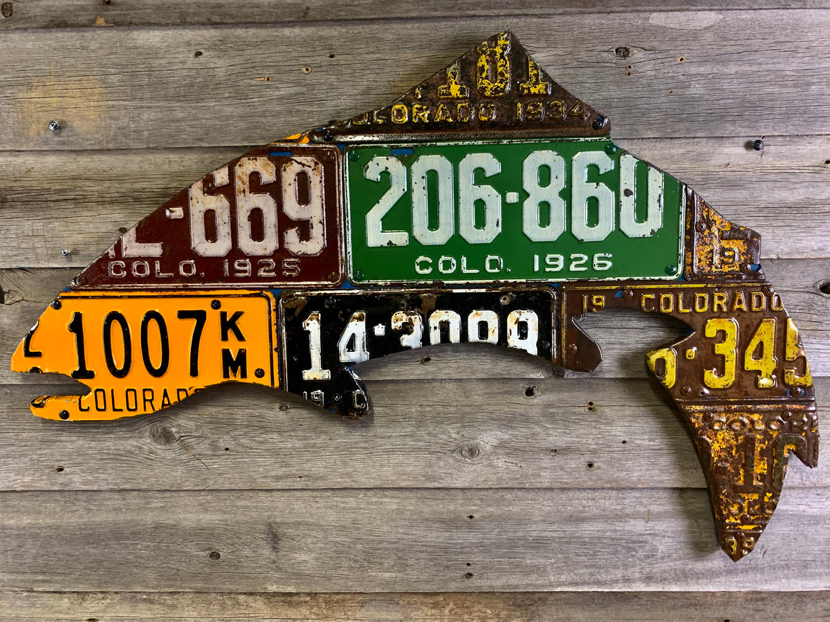 Colorado Antique Trout License Plate Art – Cody's Fish