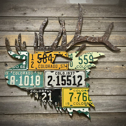 Elk License Plate Art