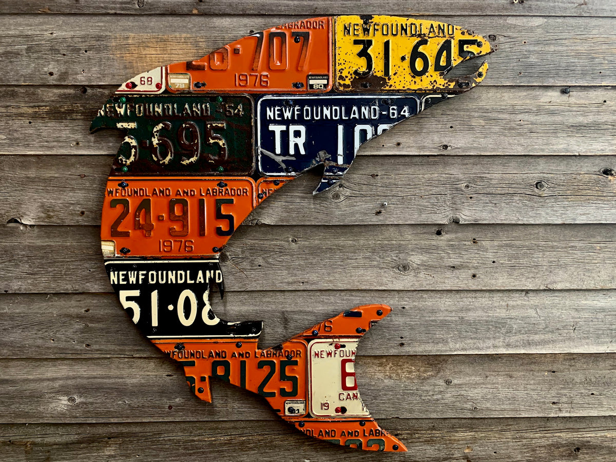 屏風  「魚釣り」直筆サイン付き Salmon License Plate Art– Cody's Fish