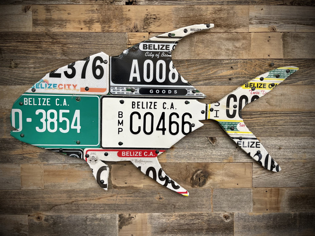 32" Belize Permit License Plate Art - Ready-To-Ship