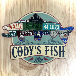 Cody's Fish Rocky Mountain Brown Trout Logo Sticker