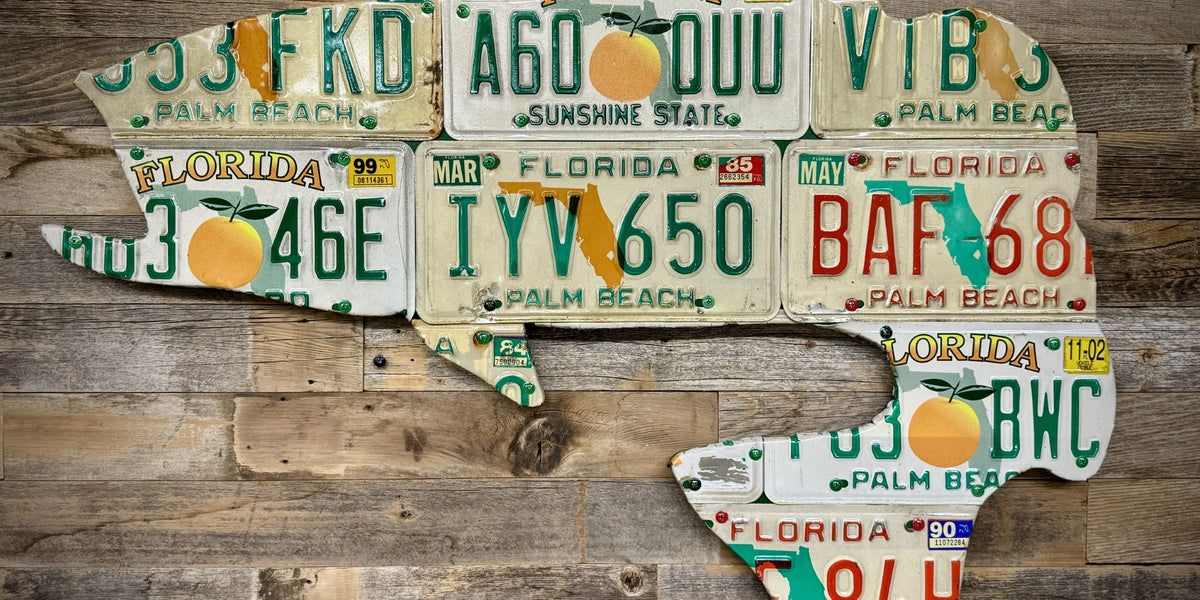 Florida Orange Largemouth Bass License Plate Art - Ready-To-Ship