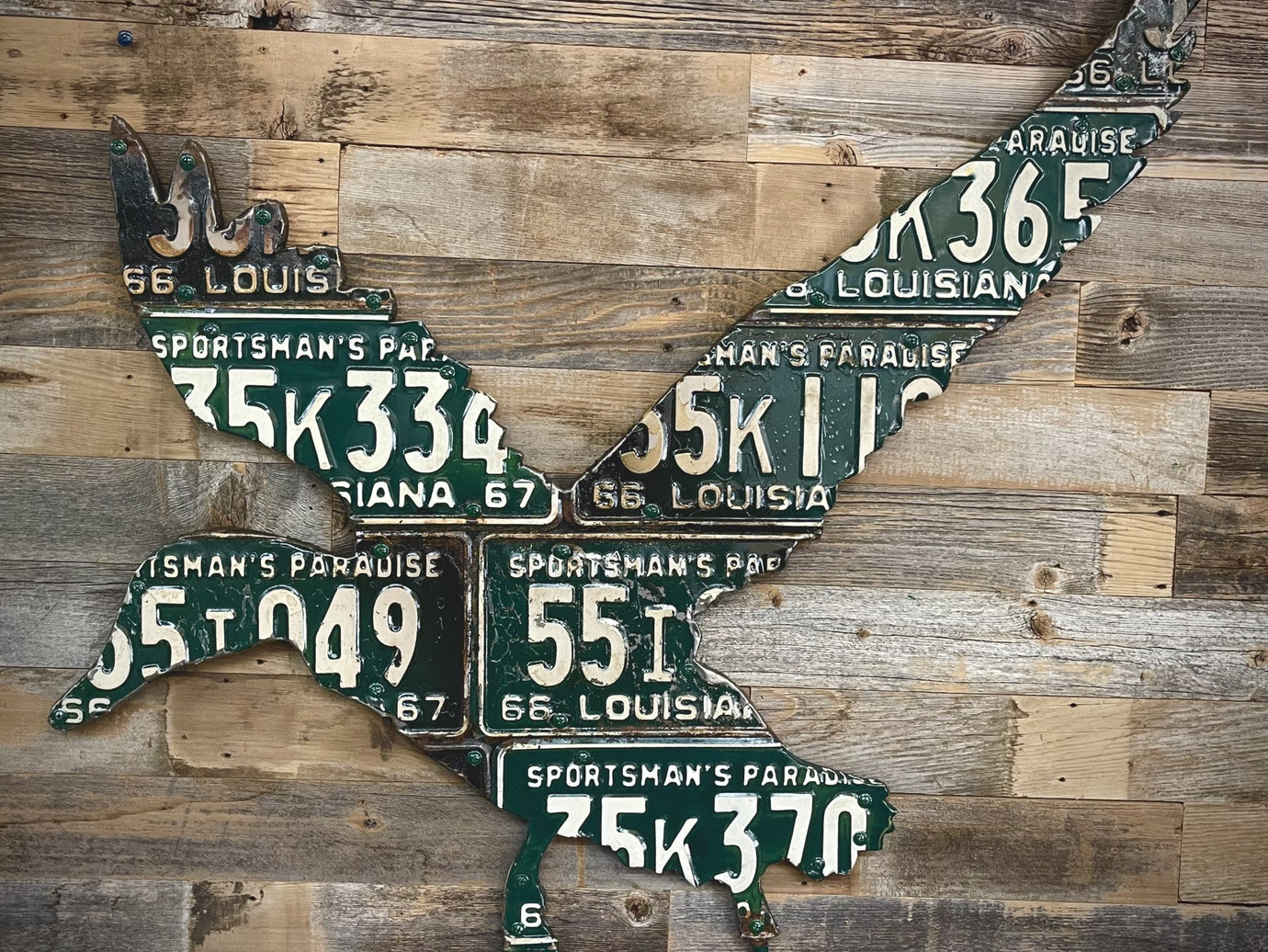 Louisiana Antique Duck License Plate Art - Ready-To-Ship