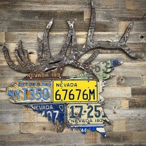 Nevada Antique Elk License Plate Art
