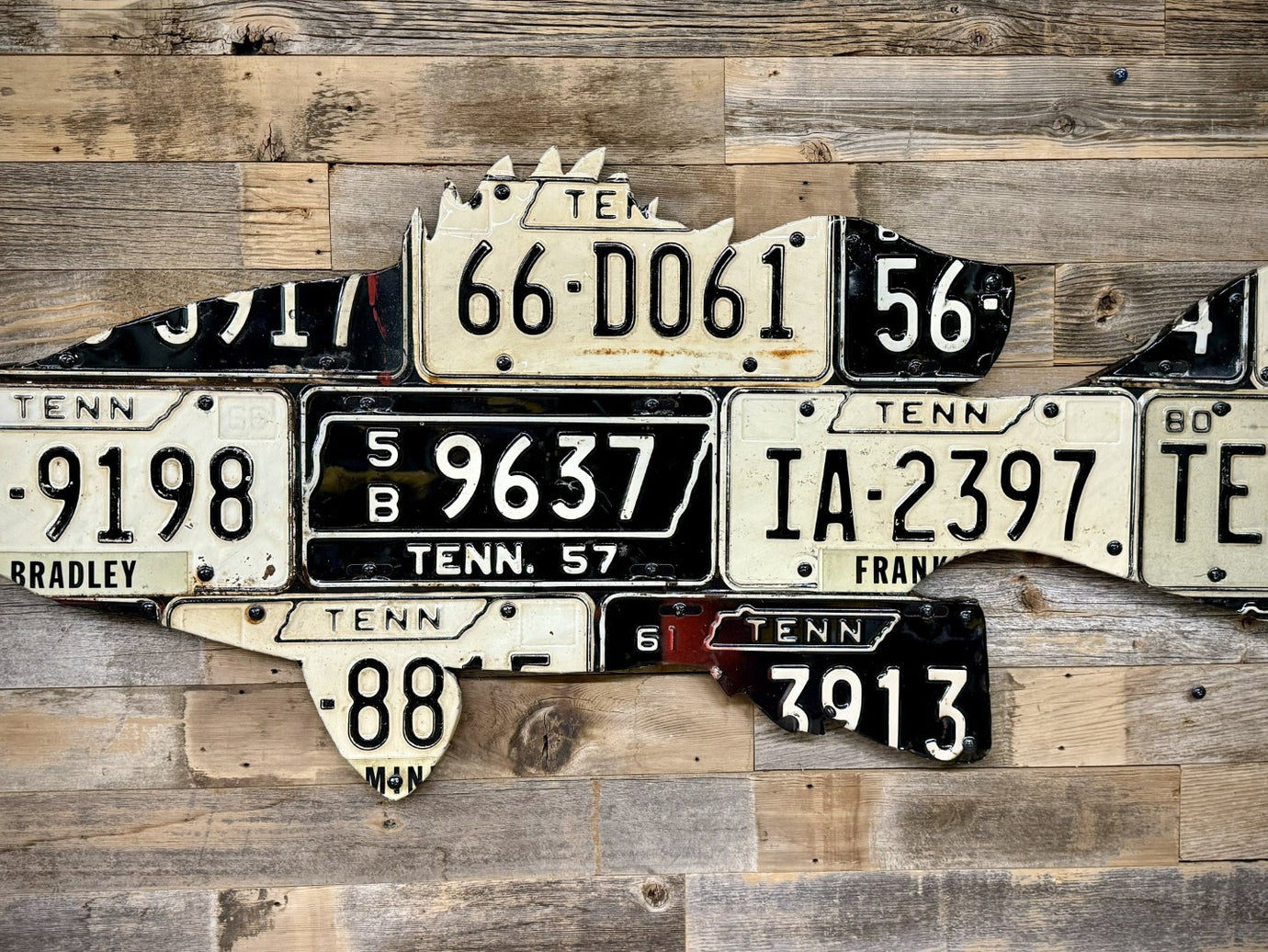 Tennessee Antique Smallmouth Bass License Plate Art - Ready-To-Ship