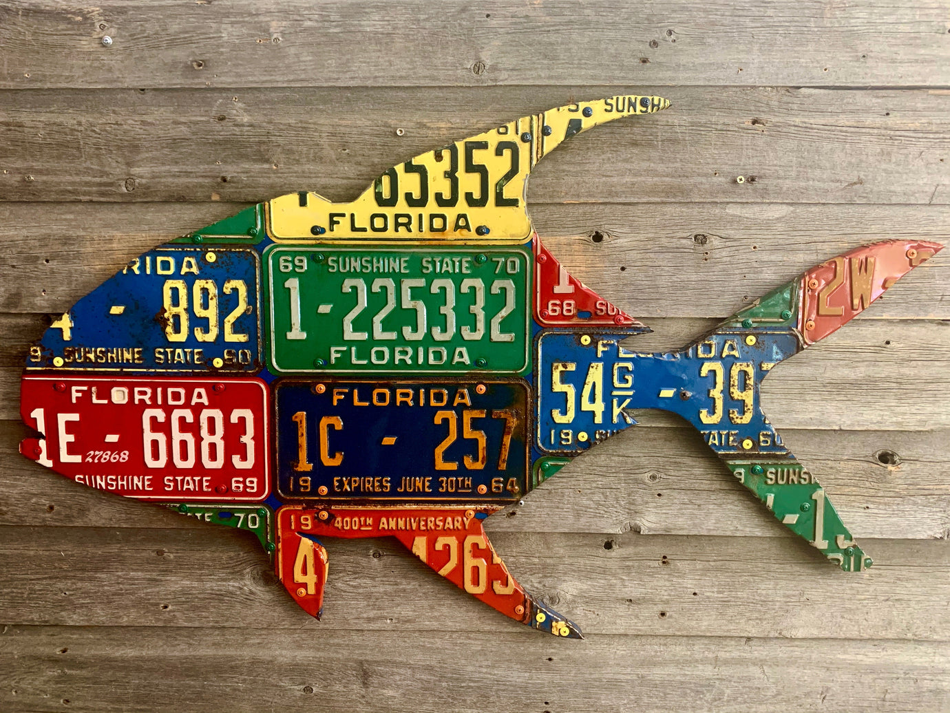 Antique Florida Permit License Plate Art - Ready-To-Ship