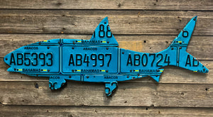 Bahamas Bonefish License Plate Art - Turquoise