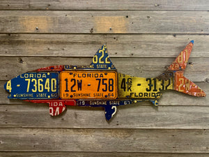 Florida Bonefish Antique License Plate Art