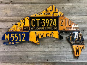 New York Vintage Trout License Plate Art