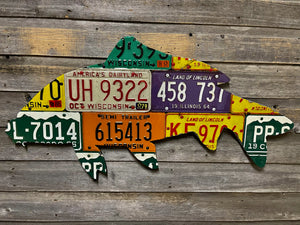 Mixed Midwestern Carp License Plate Art