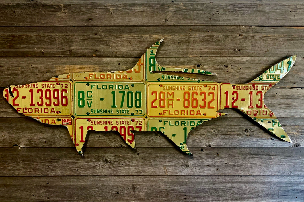 Florida Tarpon 1970s Vintage License Plate Art
