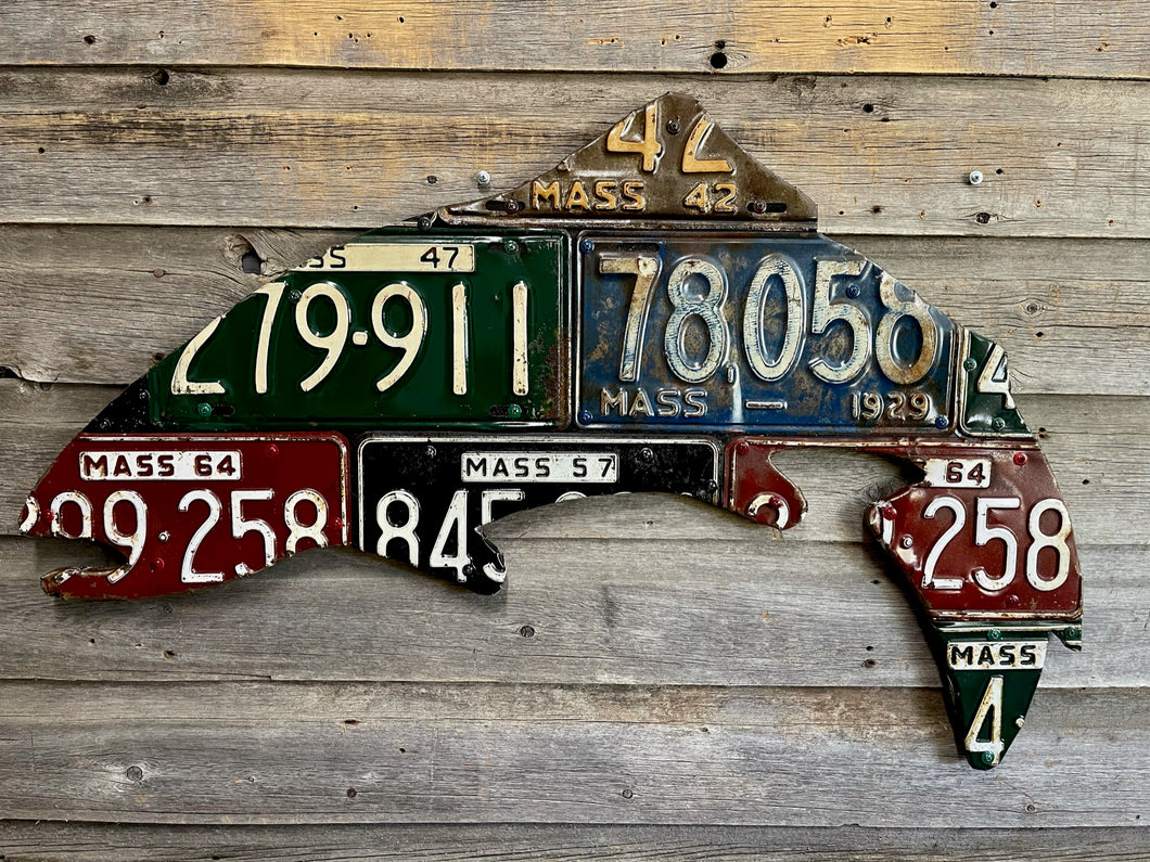 Massachusetts Trout Antique License Plate Art