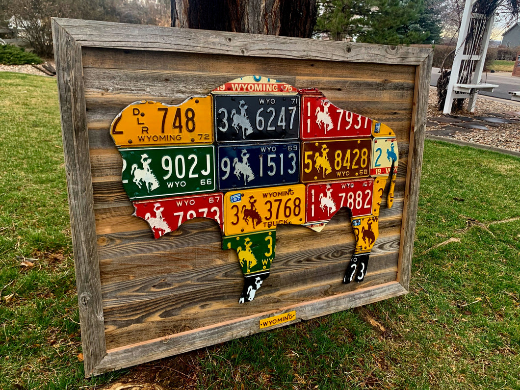 Wyoming Bison License Plate Art