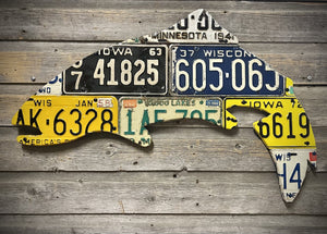 Driftless Trout Antique License Plate Art
