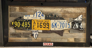 Framed Texas Redfish License Plate Art - Ready-To-Ship
