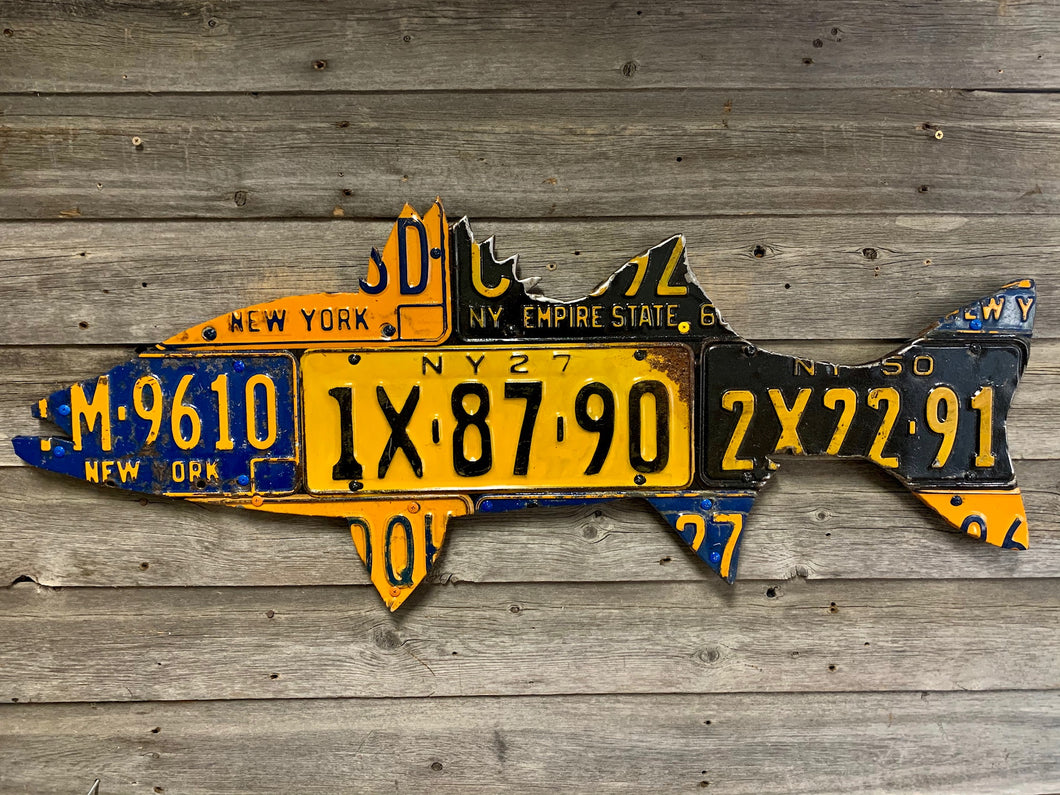 New York Striped Bass License Plate Art