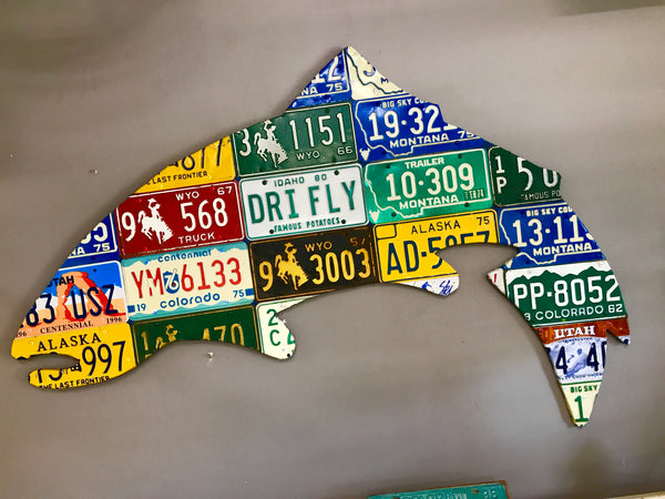 Extra Large 5-Foot Trout License Plate Art