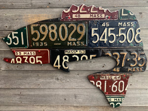 Massachusetts Largemouth Bass Antique License Plate Art
