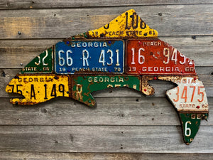 Georgia Antique Trout License Plate Art