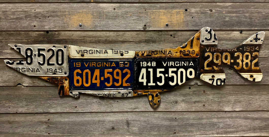 Antique Virginia Pike/Muskie License Plate Art