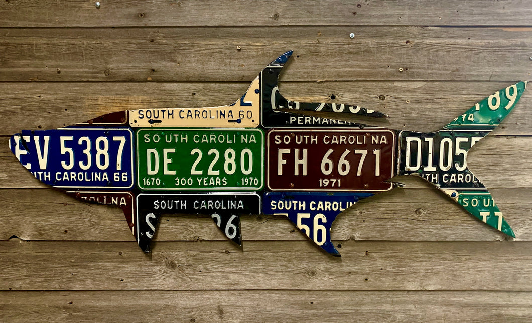 South Carolina Tarpon Antique License Plate Art