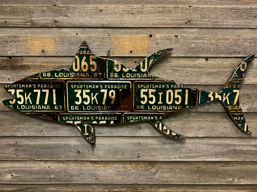 Louisiana Tuna Antique License Plate Art