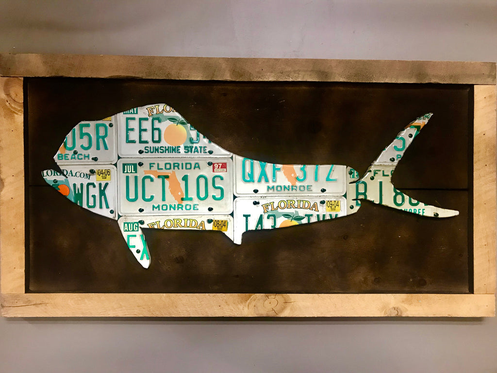 Florida Orange Mahi Mahi License Plate Art– Cody's Fish