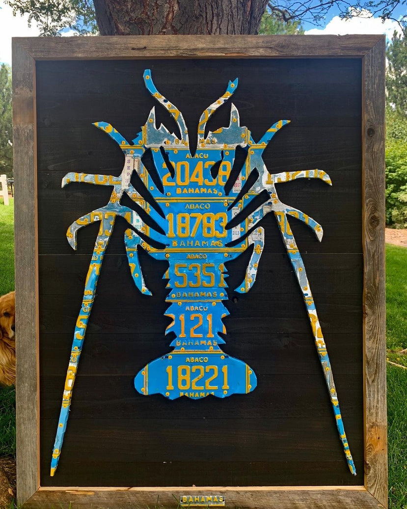 Bahamas Spiny Lobster License Plate Art