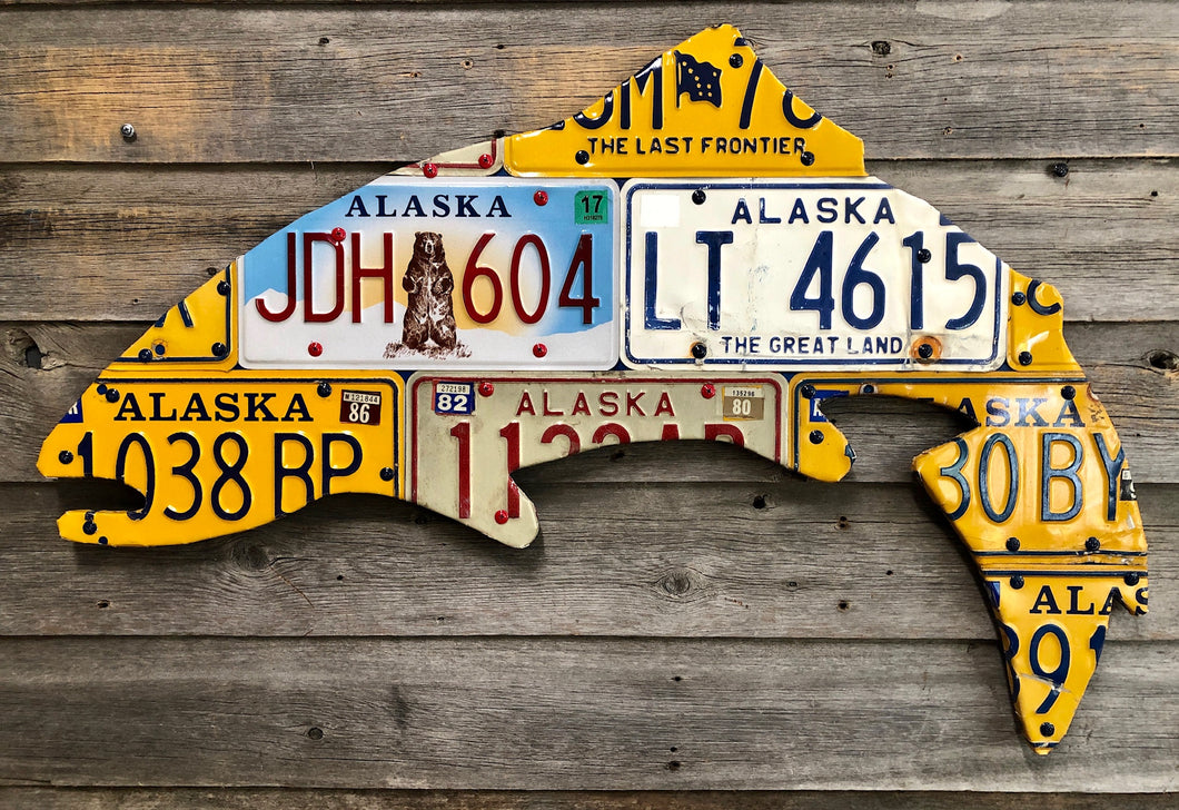 Alaska Rainbow Trout License Plate Art