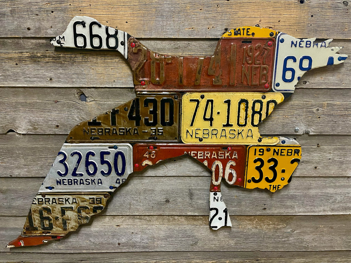 Nebraska Goose License Plate Art
