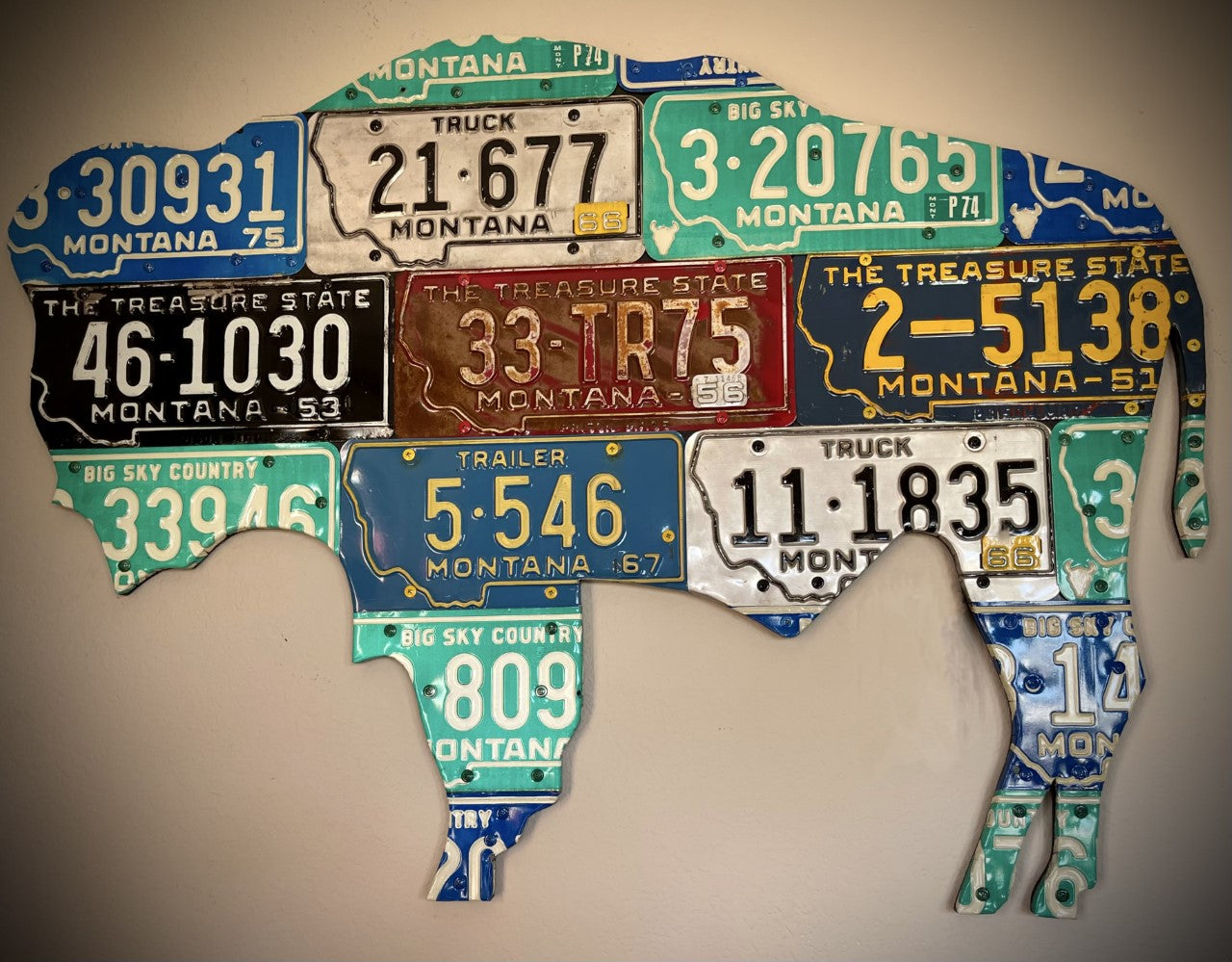 Montana Bison License Plate Art - Ready-To-Ship