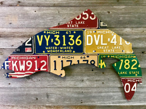 Michigan Vintage Trout License Plate Art