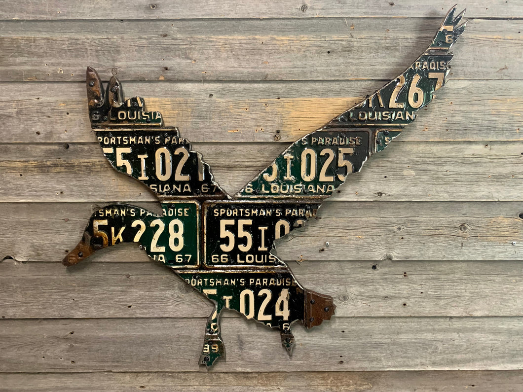 Louisiana Antique Duck License Plate Art