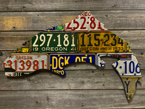 Oregon Antique Trout License Plate Art