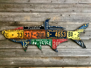Florida Tarpon Antique License Plate Art - Ready-To-Ship