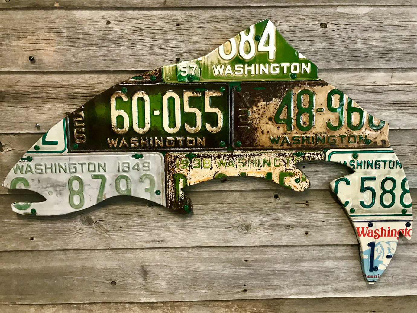 Washington Antique Trout License Plate Art