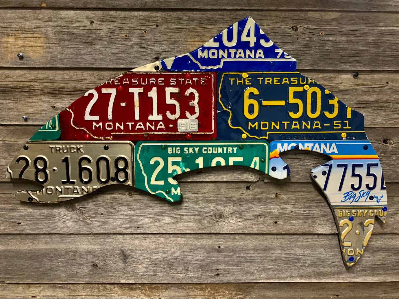 Montana Vintage Trout License Plate Art