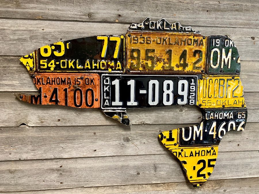 Oklahoma Largemouth Bass License Plate Art