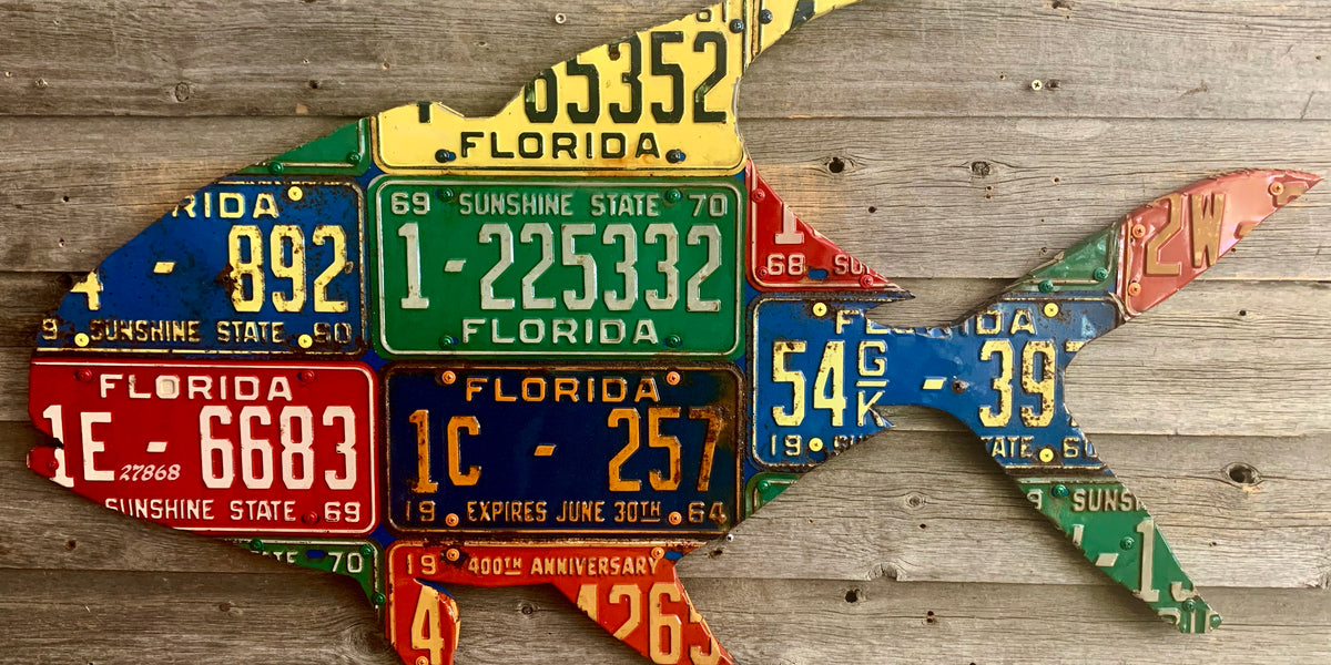 Antique Florida Permit License Plate Art– Cody's Fish
