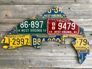 West Virginia Vintage Trout License Plate Art