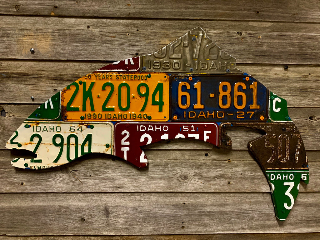 Idaho Antique Trout License Plate Art