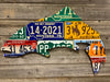 Mixed Western State Trout License Plate Art